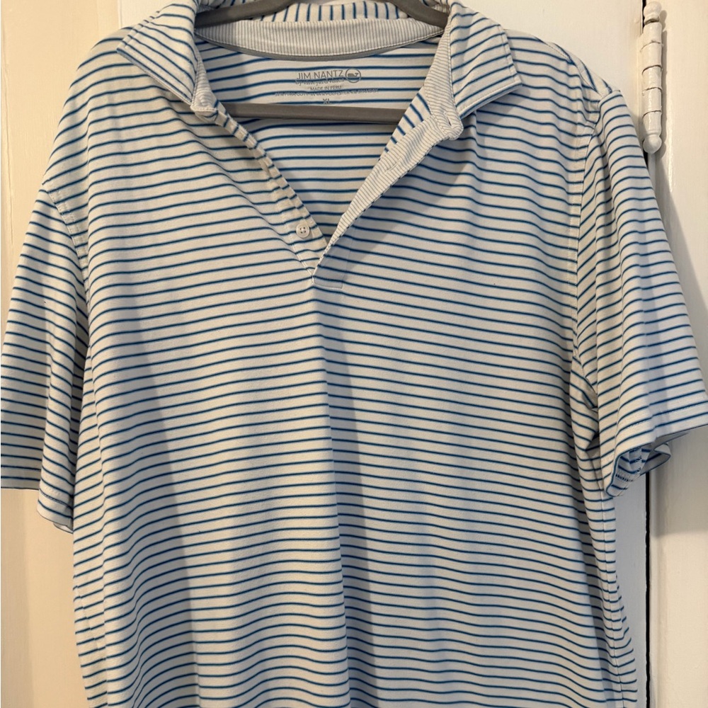 Striped Blue and White Men's Shirt